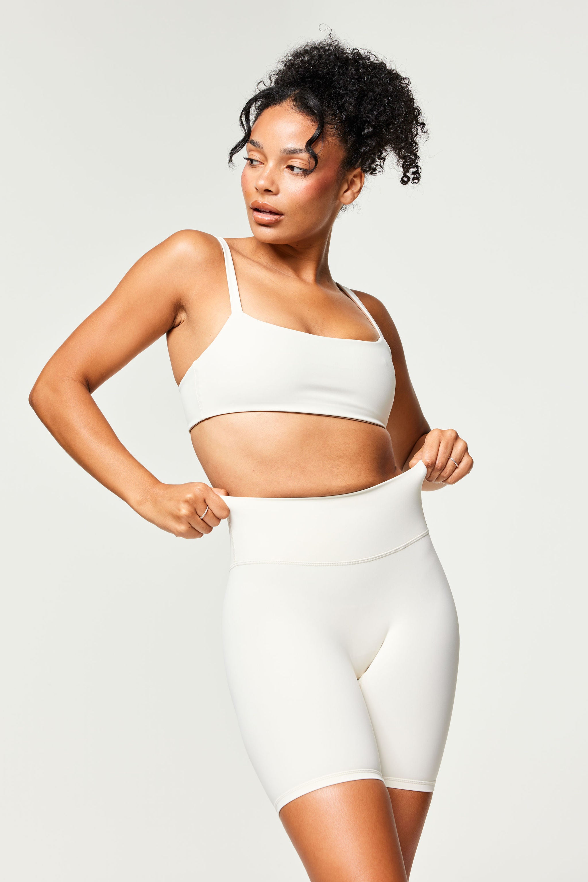 Invisible Scrunch Bike Shorts, Oatmilk